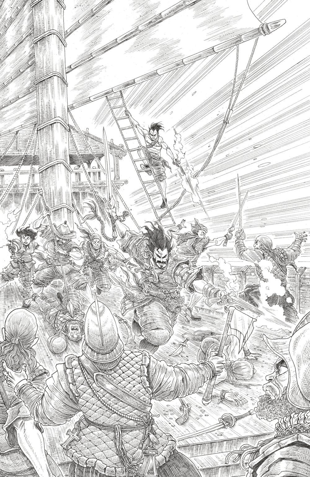 BRZRKR: The Bleeding Tide #1 Cover H James Stokoe Incentive B&W Virgin Variant (1:25) cover