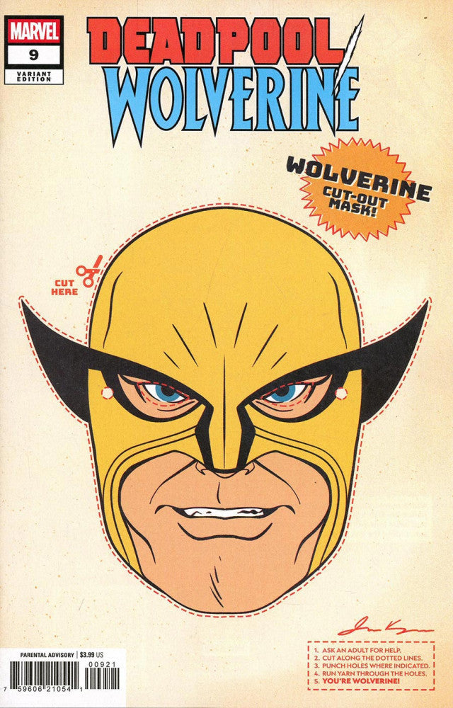 Deadpool / Wolverine #9 Cover B James Kerigan Retro Halloween Mask Variant cover