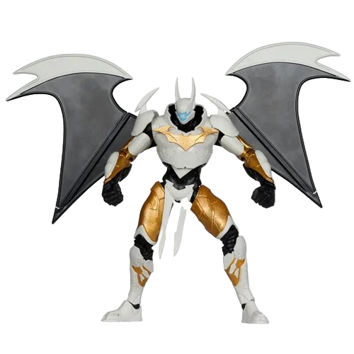 McFarlane DC Multiverse Batman Final Batsuit 10-inch MegaFig with wings extended, isolated on transparent background for clean product visualization.