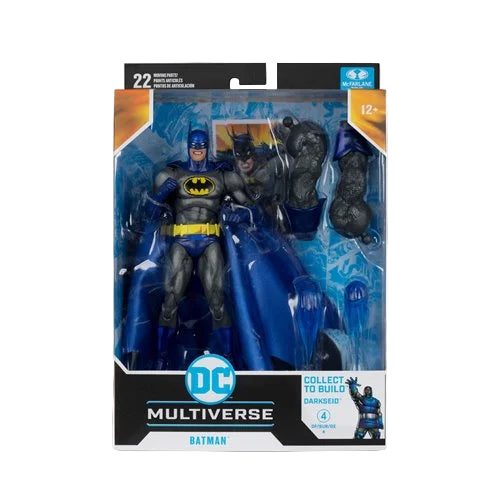 Front view of McFarlane DC Multiverse Batman Justice League Task Force 7-inch figure package with Darkseid Build-A piece.