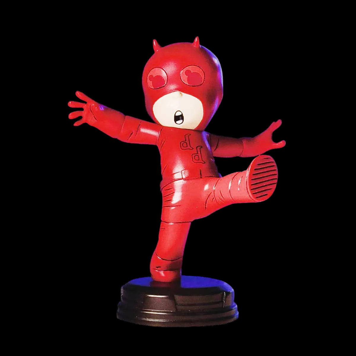 Gentle Giant Ltd. Marvel Animated Daredevil 1/8 scale statue featuring a chibi-style Daredevil in a playful pose, hand-painted on a black display base.