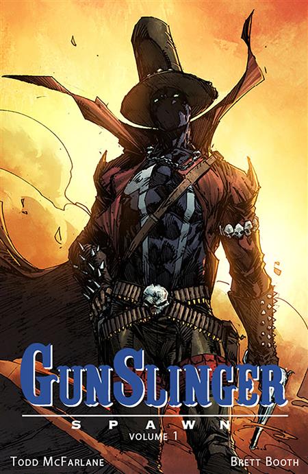 Gunslinger Spawn trade paperback volume 1 collecting issues #1-6, featuring a time-lost antihero in a supernatural Western – cover art by Brett Booth