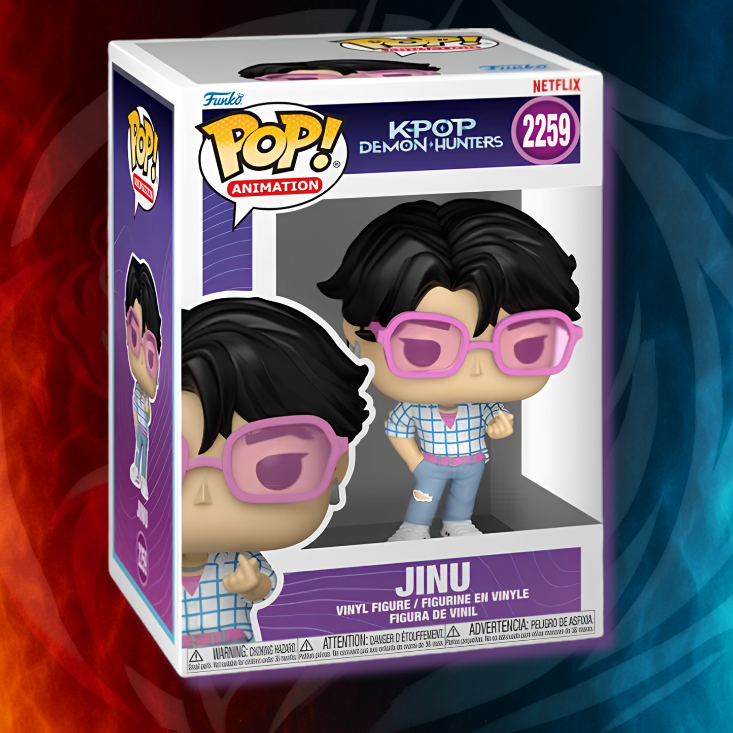 KPop Demon Hunters Jinu Funko Pop Vinyl Figure #2259 in box front display packaging collectible