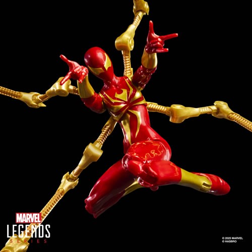 Marvel Legends Mary Jane Watson Iron Spider figure in red and gold suit posed with articulated arms