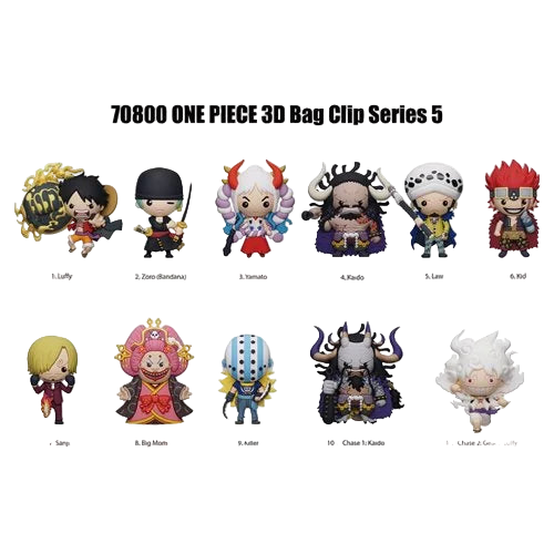 Rare chase variant keychains from Monogram One Piece Series 5 3D Foam Bag Clip collection.