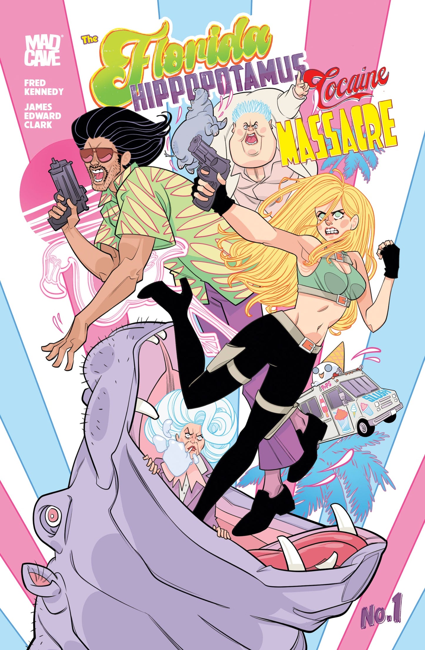 The Florida Hippopotamus Cocaine Massacre #1 Cover L 2nd Printing James Edward Clark cover
