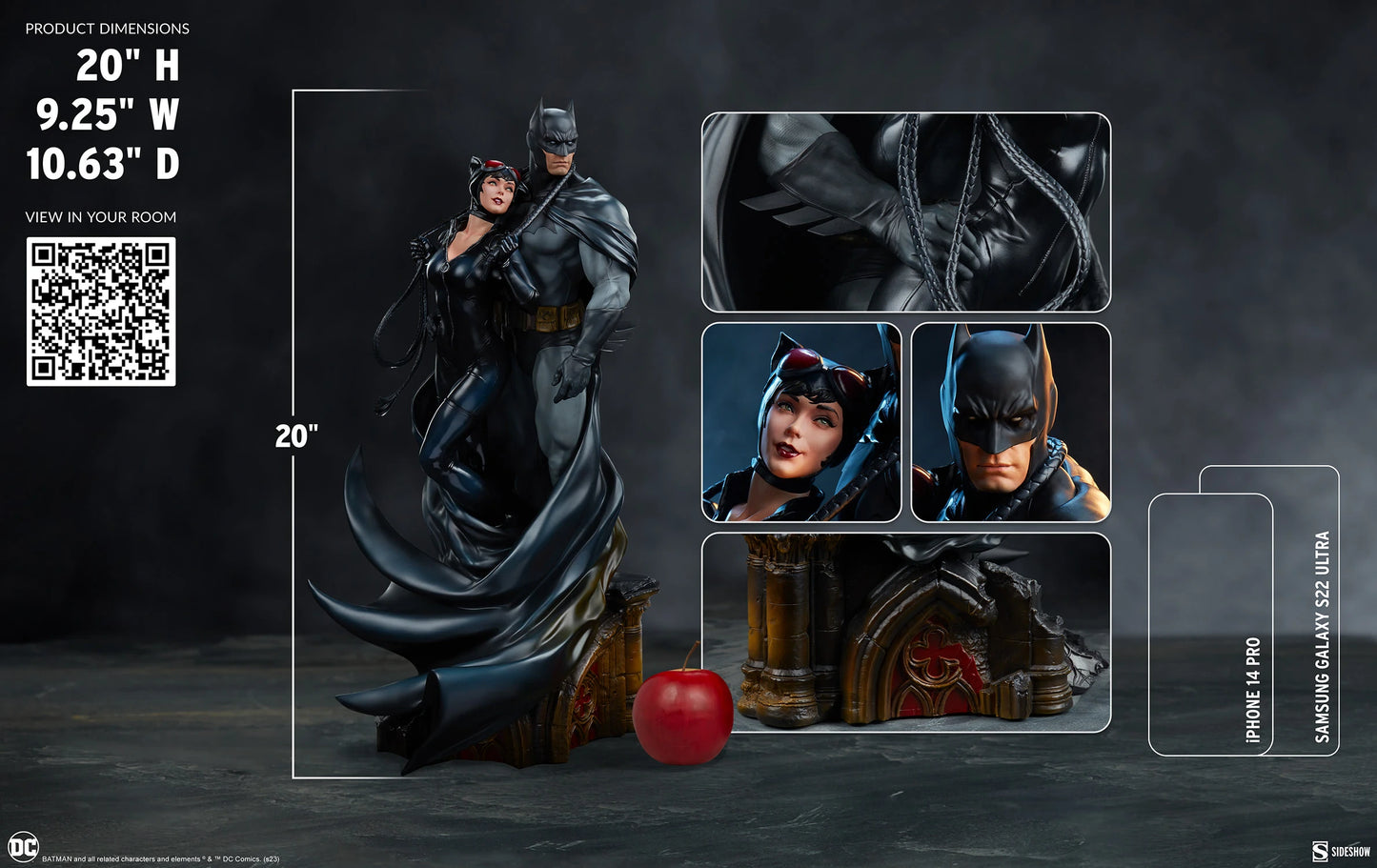 Batman and Catwoman – DC Comics Premium Polystone Statue Diorama by Sideshow - Prime 151 Collectibles
