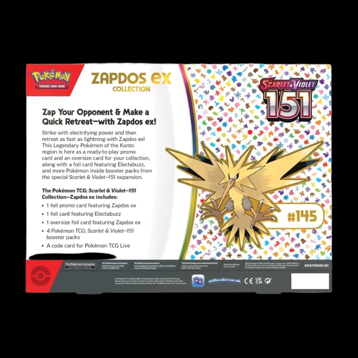 Scarlet & Violet - 151 Collection (Zapdos ex) - Prime 151 Collectibles