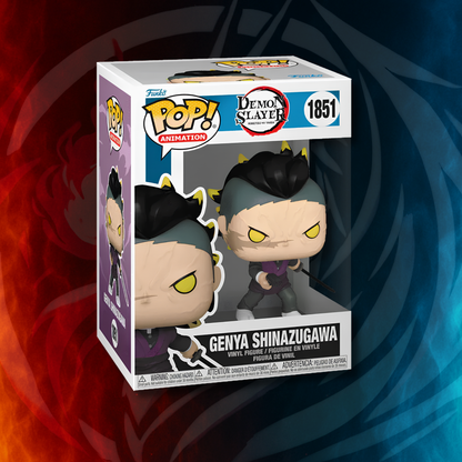 Funko Pop! Demon Slayer Genya Shinazugawa Demon Form vinyl figure in window box, packaging