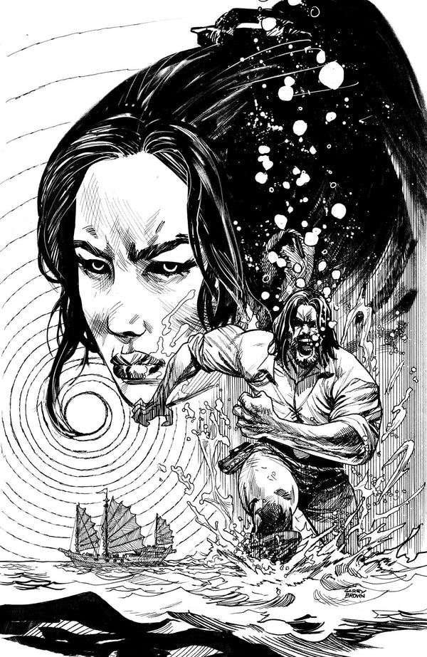BRZRKR: The Bleeding Tide #1 Cover L Garry Brown Unlimited B&W Virgin Variant cover