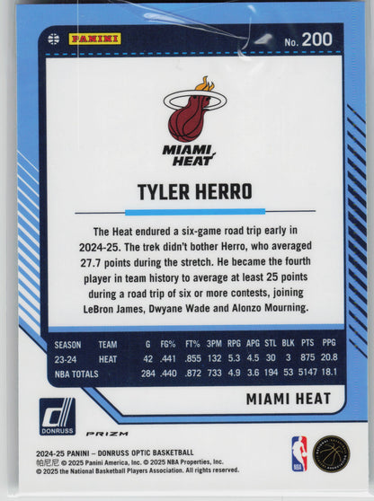 2024-25 Donruss Optic #200 Tyler Herro Green Seismic
