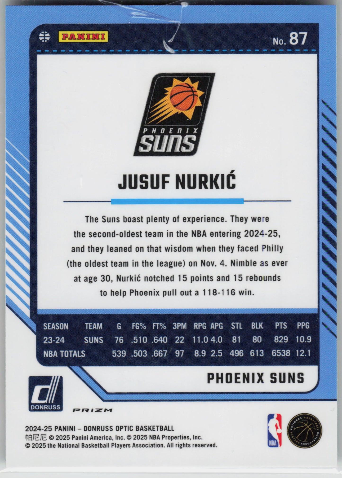 2024-25 Donruss Optic #87 Jusuf Nurkic Green Seismic