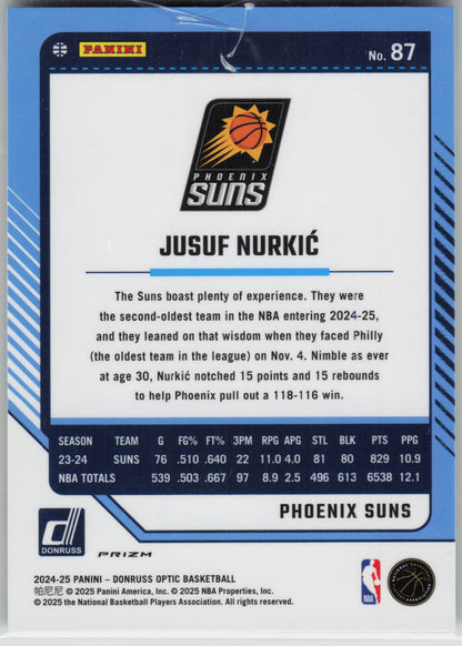 2024-25 Donruss Optic #87 Jusuf Nurkic Green Seismic