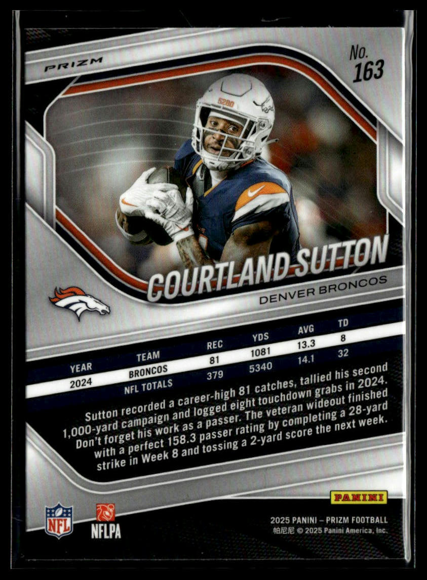 2025 Panini Prizm #163 Courtland Sutton White Disco