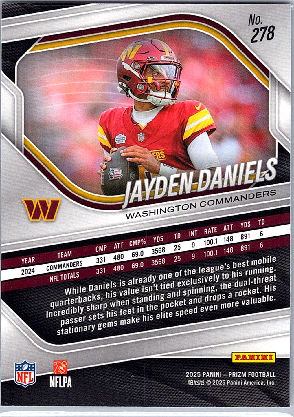 2025 Panini Prizm #278 Jayden Daniels