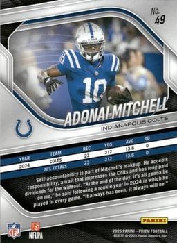 2025 Panini Prizm #49 Adonai Mitchell