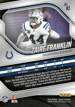 2025 Panini Prizm #91 Zaire Franklin