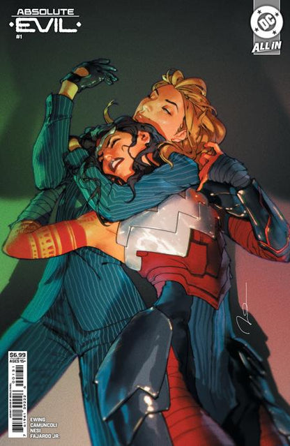 Absolute Evil #1 (One-Shot) Cover C by Gerald Parel – card stock variant depicting two villains locked in a dramatic embrace, DC Comics 2025