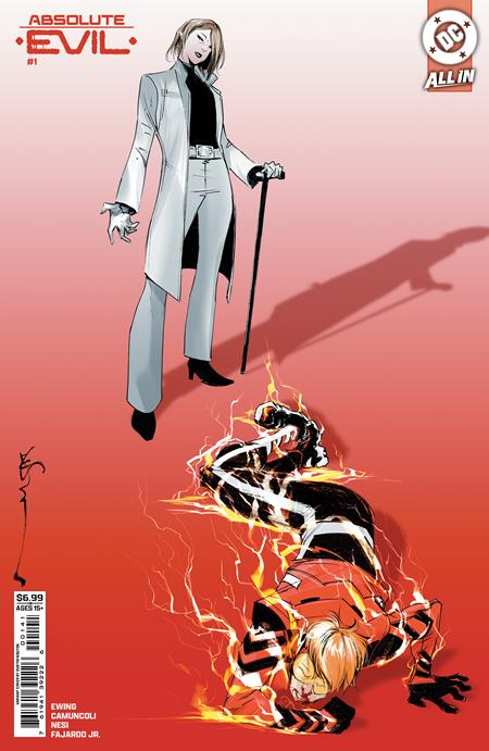 Absolute Evil #1 (One-Shot) Cover D by Dustin Nguyen – card stock variant featuring villain dominance over a fallen hero, DC Comics 2025