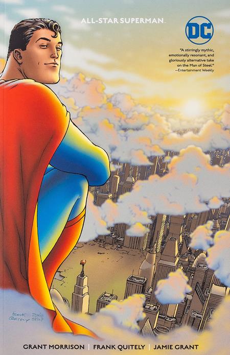 Cover of All Star Superman TP – Superman soaring in a godlike pose, iconic and serene.