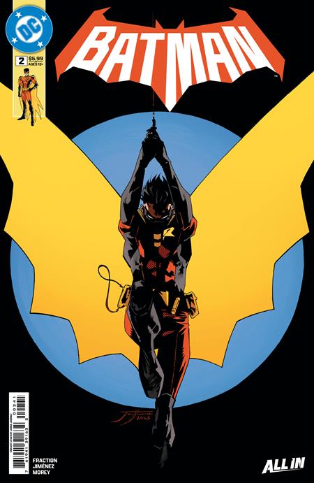 Batman #2 – Cover D Jorge Jimenez card stock variant featuring Robin in dramatic silhouette against a Bat-symbol backdrop, DC Comics 2025
