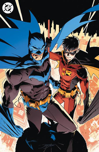 Batman #2 – Cover G Jorge Jimenez foil variant featuring Robin in silhouette against the Bat-symbol with foil finish, DC Comics 2025