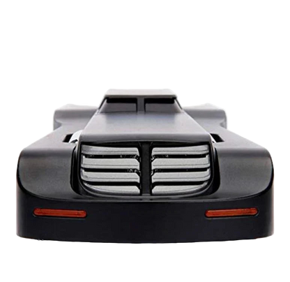 Front view of Batman The Animated Series Batmobile die-cast collectible with grille and headlights – DC Collectible