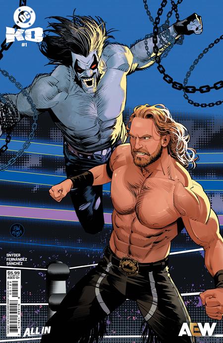 DC K.O. #1 (of 5) Cover K Dan Mora card stock variant featuring AEW cameo of Hangman Adam Page, DC Comics 2025 event crossover