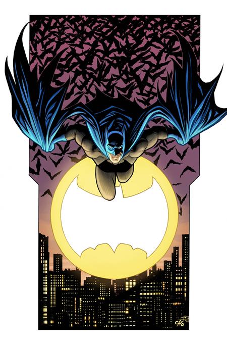 Detective Comics #1101 Cover C by Frank Cho card stock variant with Batman diving through the night sky surrounded by bats and Gotham skyline – DC Comics 2025