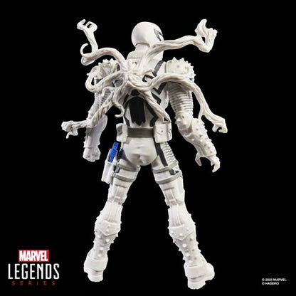 Rear view of Marvel Legends Agent Anti-Venom action figure showing symbiote tendril attachments