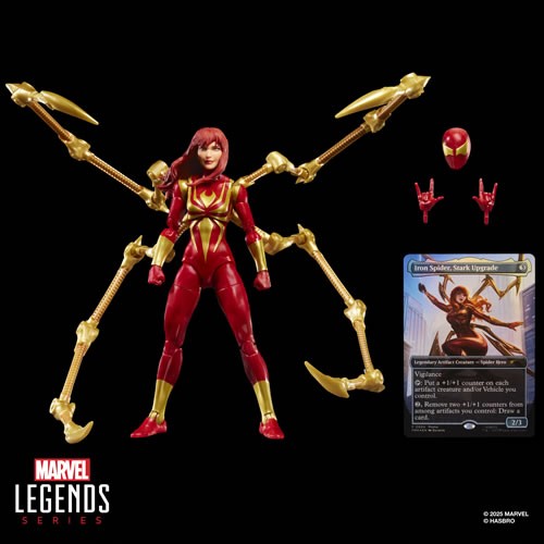 Marvel Legends Mary Jane Watson Iron Spider 6" figure with accessories and Magic the Gathering card