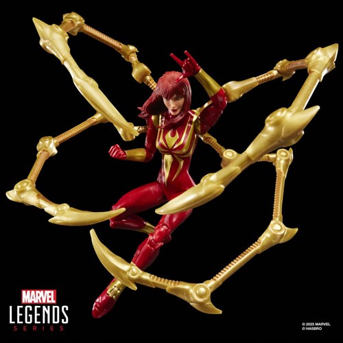 Unmasked Mary Jane Watson Iron Spider Marvel Legends 6" figure in action pose with spider legs