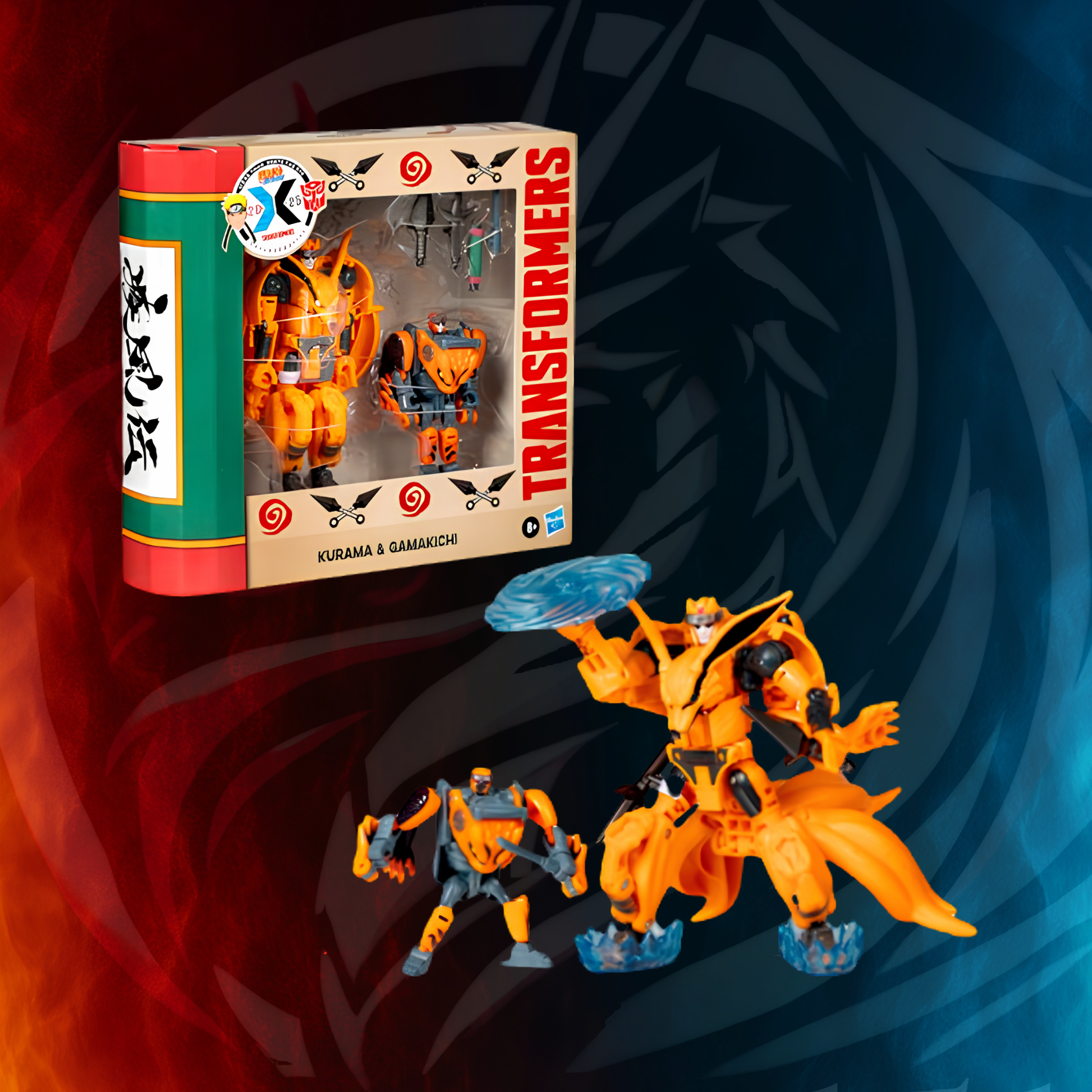 Transformers x Naruto Gamakichi toad figure by Hasbro - detail