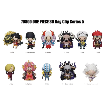 Rare chase variant keychains from Monogram One Piece Series 5 3D Foam Bag Clip collection.