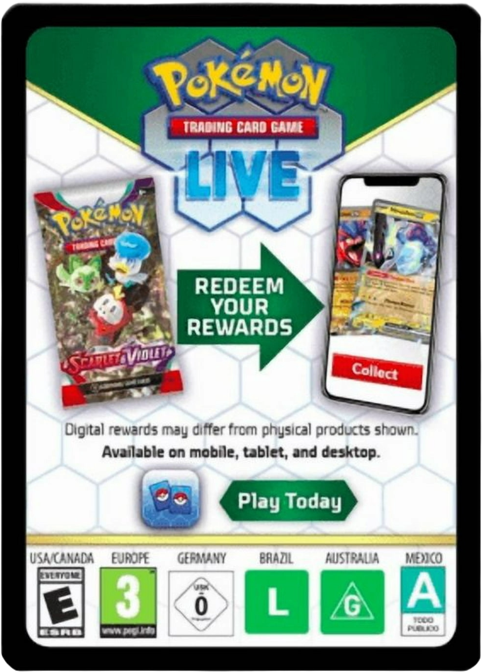 Pokémon TCG Live redemption code card included in the Armarouge ex Premium Collection.