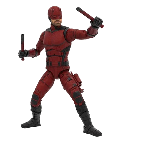 Daredevil Marvel Legends 6-inch figure striking battle stance with batons.