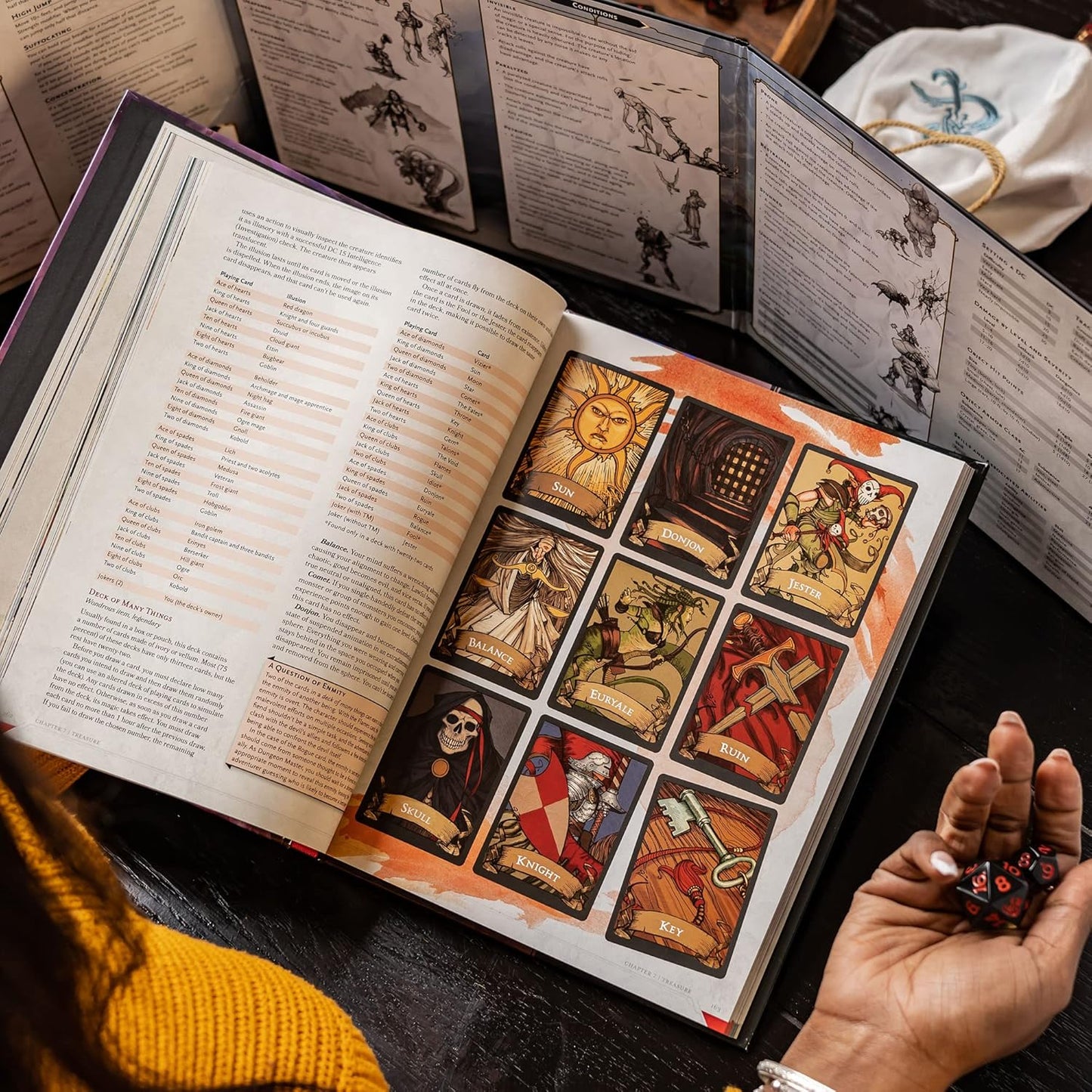 D&D Dungeon Master’s Guide 5E interior spread featuring magic items and treasure tables