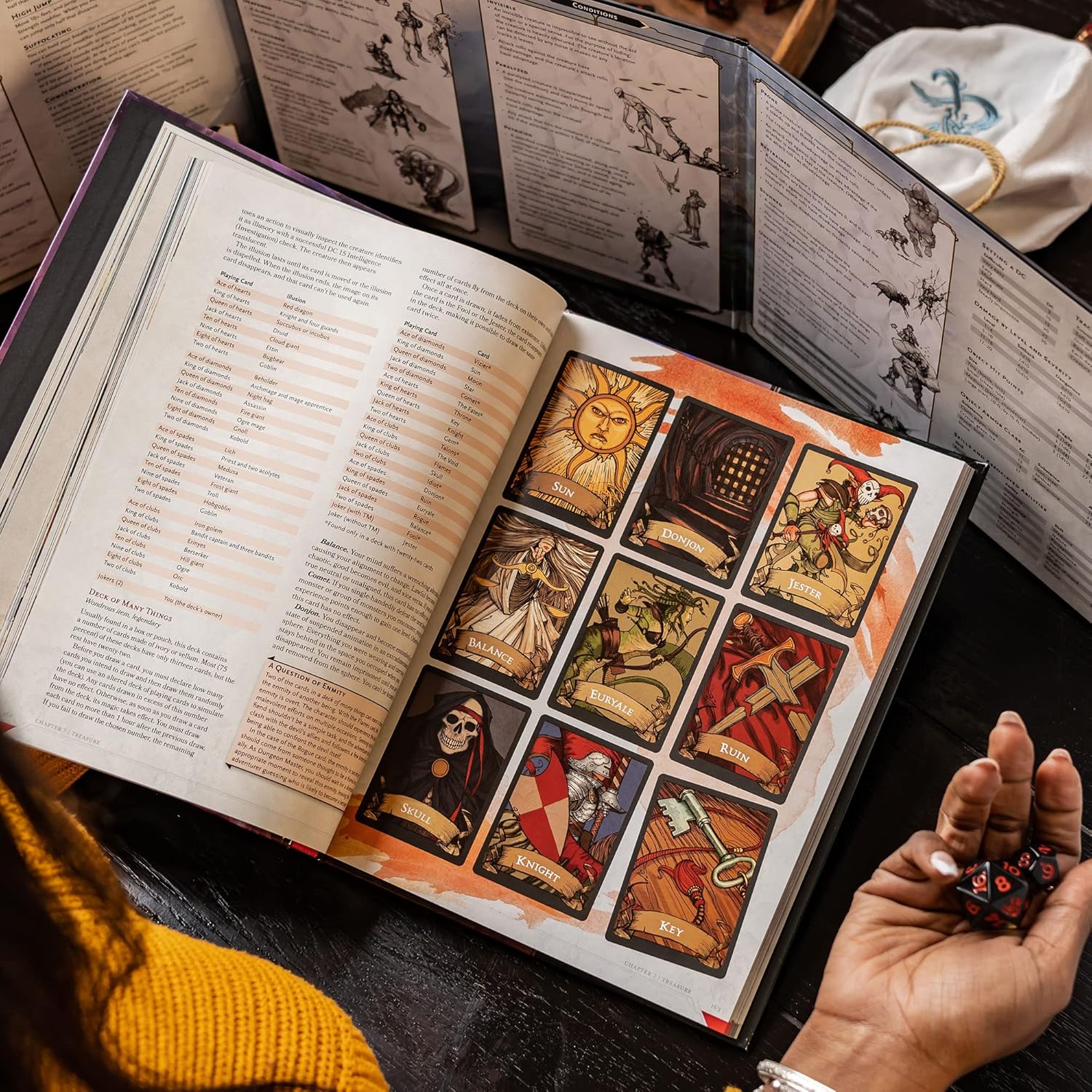D&D Dungeon Master’s Guide 5E interior spread featuring magic items and treasure tables