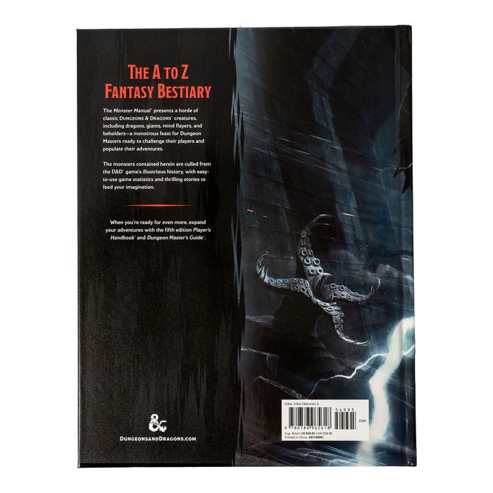 Dungeons & Dragons Monster Manual 5E 2014 hardcover back cover with ISBN barcode