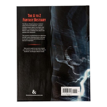 Dungeons & Dragons Monster Manual 5E 2014 hardcover back cover with ISBN barcode