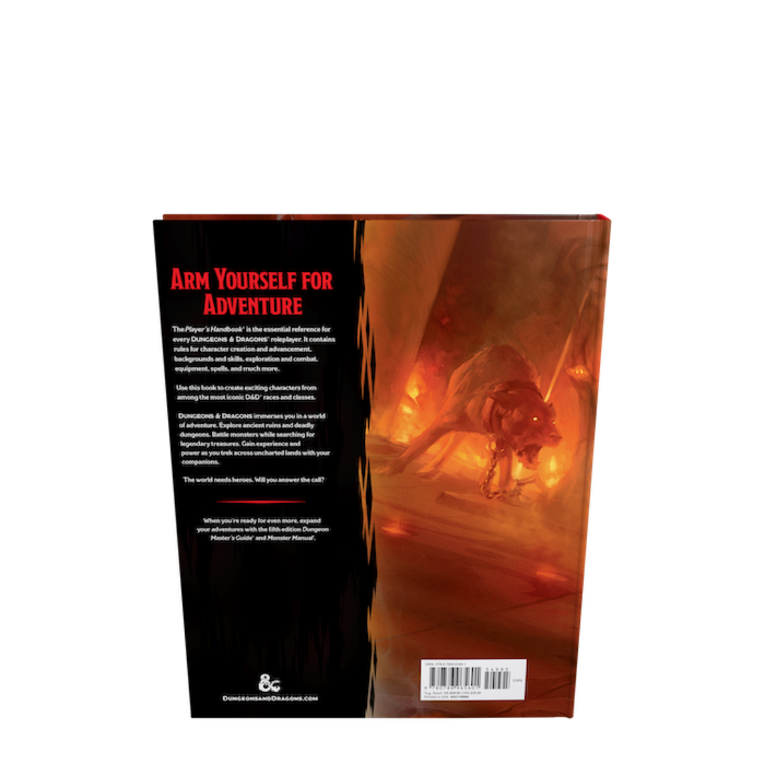 Dungeons & Dragons Player’s Handbook 5E hardcover back cover with ISBN barcode