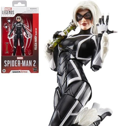 Hasbro Marvel Legends Series Spider-Man 2 Black Cat action figure by Hasbro, Felicia Hardy Gamerverse edition in retail box packaging.
