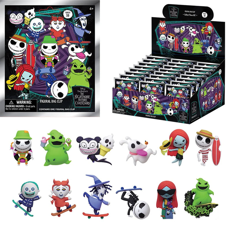 Display case of Nightmare Before Christmas Series 10 3D Foam Bag Clips showing 24 blind bags.