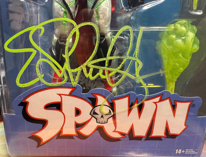 Close-up of Erica Schultz signature on McFarlane Toys Spawn The Deviant Rat City 30th Anniversary figure