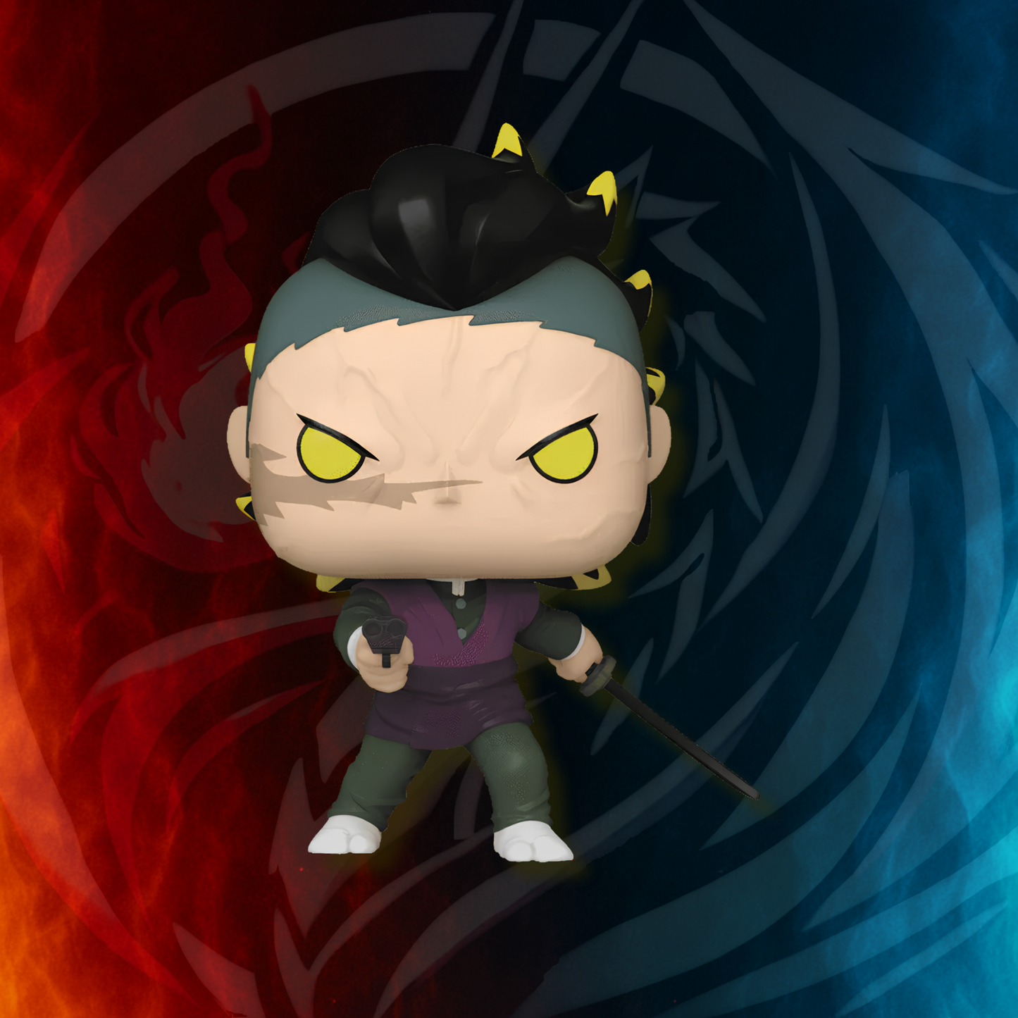Funko Pop! Demon Slayer Genya Shinazugawa Demon Form vinyl figure in window box
