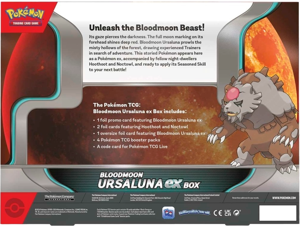 Back packaging details for Bloodmoon Ursaluna ex Box.