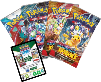 Assorted Pokémon TCG booster packs included in Ursaluna ex Box.