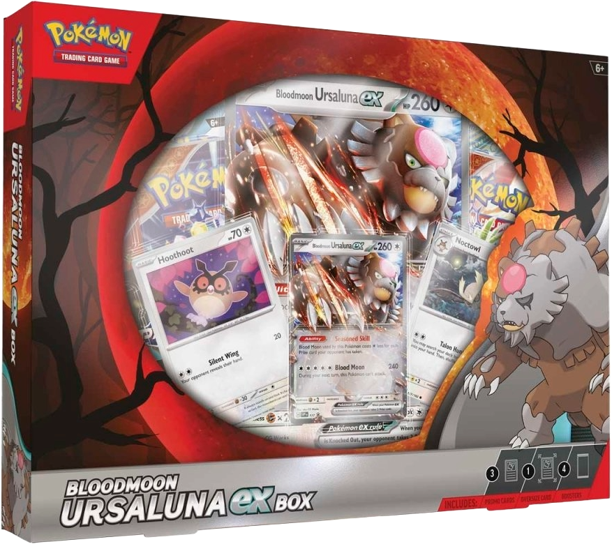 Pokémon TCG Bloodmoon Ursaluna ex Box front packaging image.