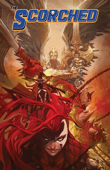 Spawn: Scorched trade paperback volume 1 collecting The Scorched #1-6, featuring She-Spawn, Redeemer, Medieval Spawn, Gunslinger Spawn, and Reaper – cover art by Stephen Segovia