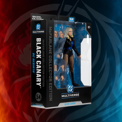 DC Multiverse Black Canary McFarlane figure posed on display base